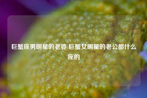 巨蟹座男明星的老婆 巨蟹女明星的老公都什么座的