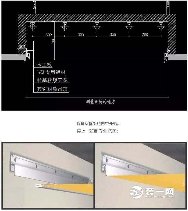 天花吊顶的施工工艺 天花吊顶施工工艺木龙骨直接插在顶上