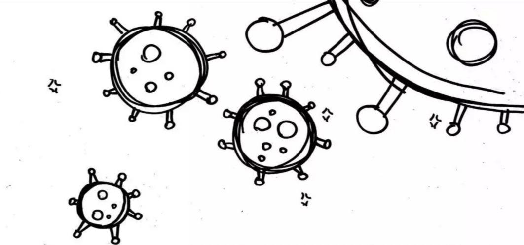 新冠病毒高中生画 新冠病毒战役绘画小学生