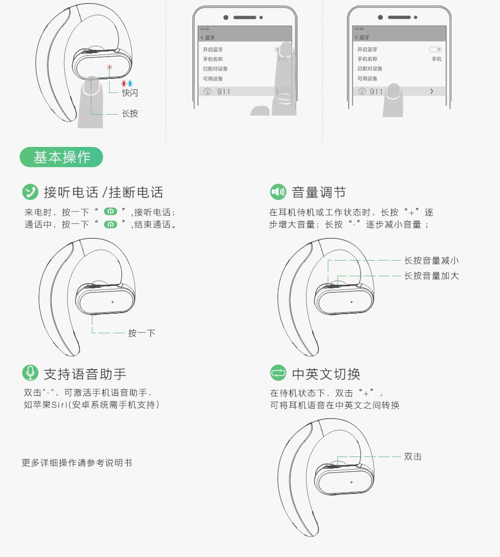 蓝牙耳机换歌 蓝牙耳机换歌按几下