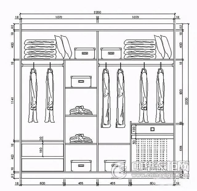 cad衣柜平面图 cad衣柜平面图画衣帽间