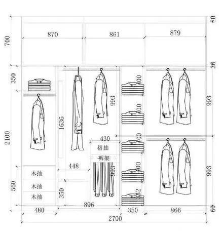 四门衣柜内部 六开门衣柜内部设计图