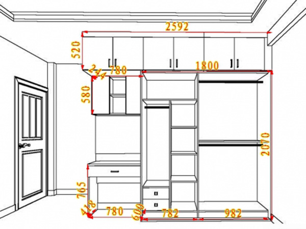 3米宽衣柜内部设计图 