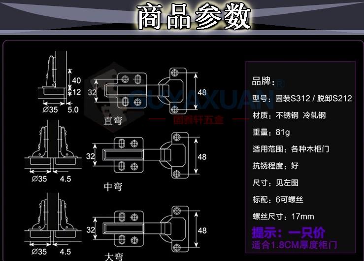 衣柜门合页调试 柜子门合页调节示意图