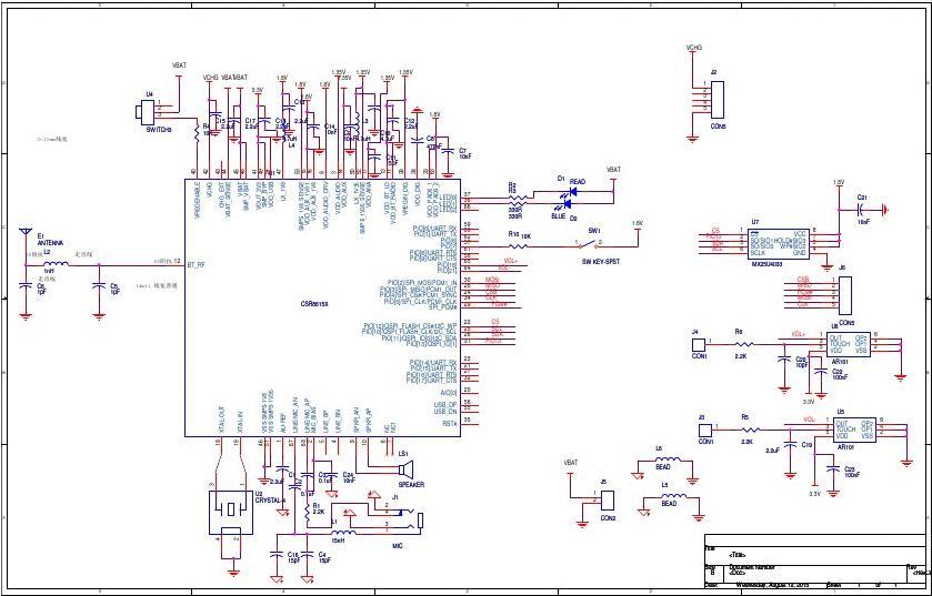 蓝牙耳机原理图 蓝牙耳机原理图pcb