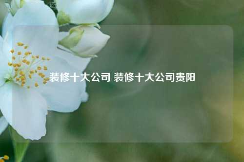 装修十大公司 装修十大公司贵阳