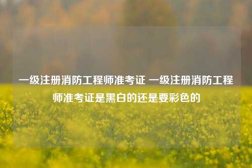 一级注册消防工程师准考证 一级注册消防工程师准考证是黑白的还是要彩色的