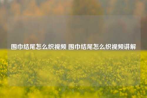 围巾结尾怎么织视频 围巾结尾怎么织视频讲解