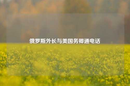 俄罗斯外长与美国务卿通电话