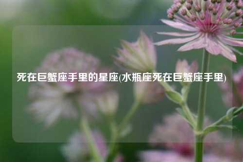 死在巨蟹座手里的星座(水瓶座死在巨蟹座手里)