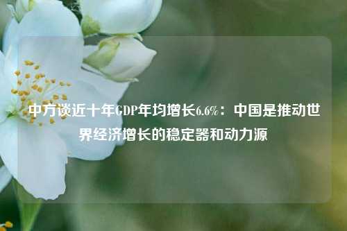 中方谈近十年GDP年均增长6.6%：中国是推动世界经济增长的稳定器和动力源