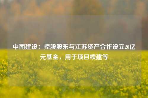 中南建设：控股股东与江苏资产合作设立20亿元基金，用于项目续建等