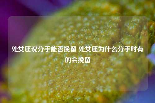 处女座说分手能否挽留 处女座为什么分手时有的会挽留